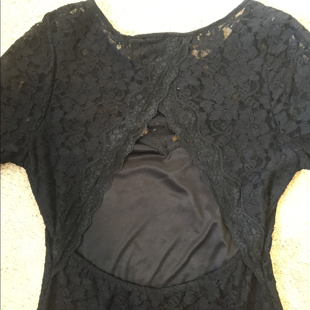 Black lace dress perfect for cocktail hour